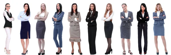 Панорамный Коллаж Группы Успешных Молодых Деловых Женщин — стоковое фото