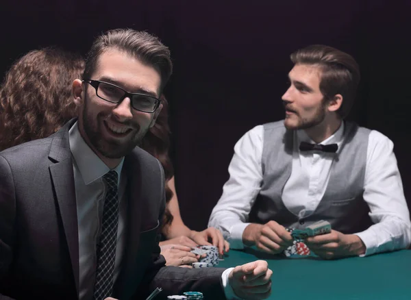 Hombre Negocios Moderno Jugando Póquer —  Fotos de Stock