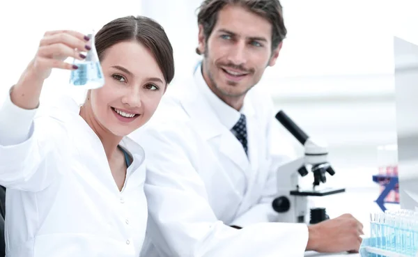 Team Biologists Researchers Working Laboratory — Stock Photo, Image