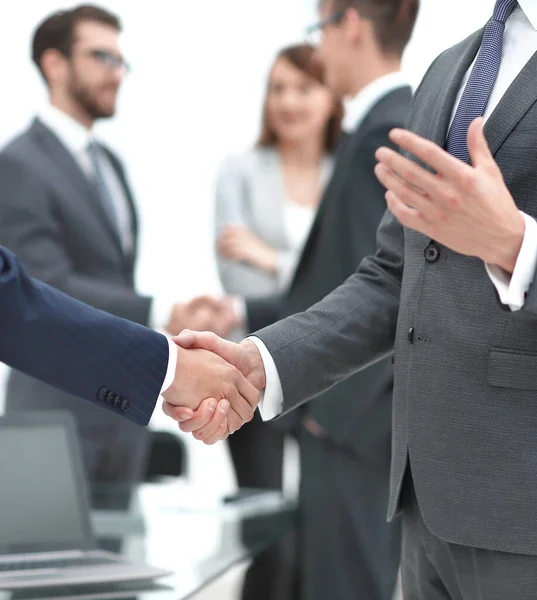Conceito Cooperação Handshake Parceiros Negócios — Fotografia de Stock