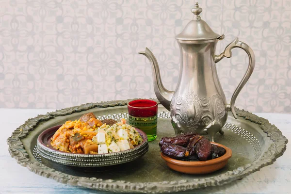 Arabski Skład Żywności Ramadan — Zdjęcie stockowe
