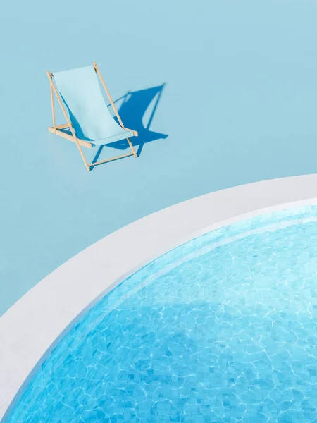 Ligstoel Geplaatst Aan Het Zwembad Zonnige Dag — Stockfoto