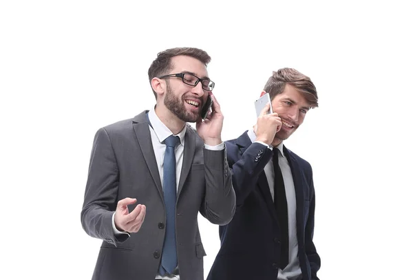 Dos Hombres Negocios Usando Sus Teléfonos Inteligentes —  Fotos de Stock