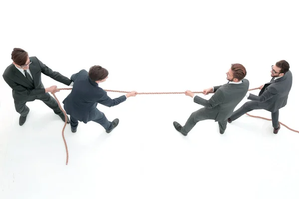 Top View Tug War Business People — Stock Photo, Image