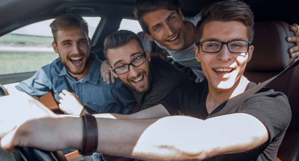 Group Friends Car Road Trip Together — Stock Photo, Image