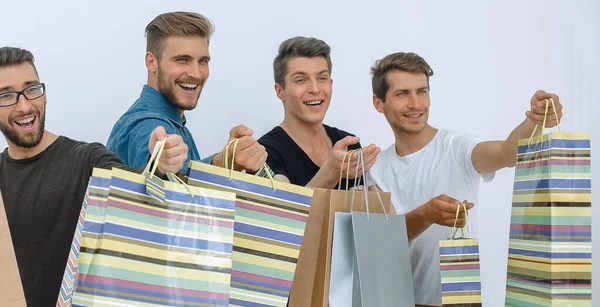 Gruppe Von Freunden Mit Einkaufstaschen — Stockfoto