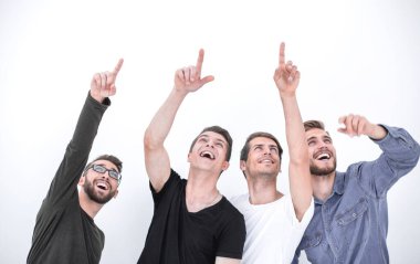 Bir grup insan onların ellerini havaya kaldır ve puan yükseltir