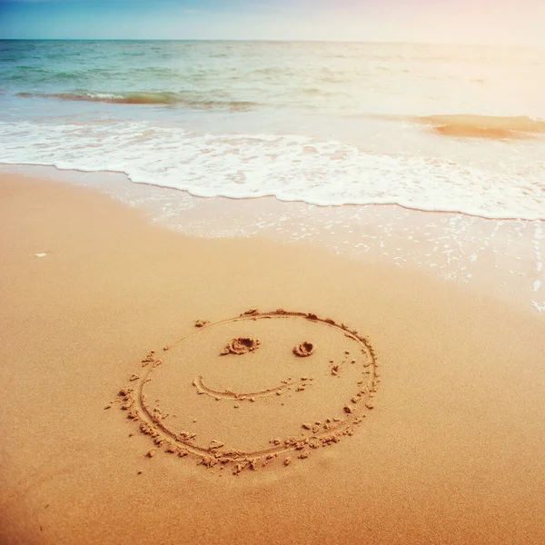 Smiley Nella Sabbia — Foto Stock