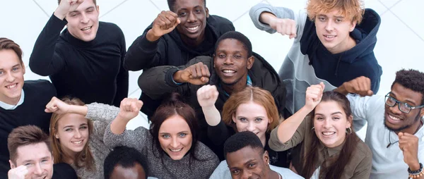 Large Group Diverse Young People Looking Camera — Stock Photo, Image