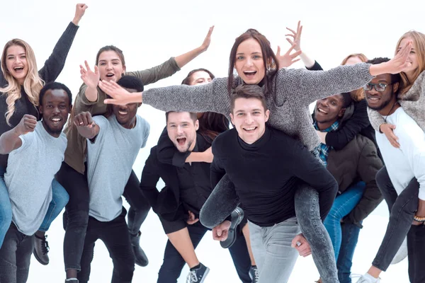 Группа Разнообразных Молодых Людей Веселятся Вместе — стоковое фото