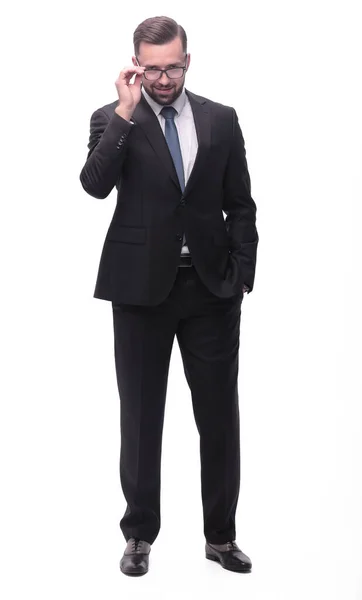 Full Length Successful Young Man Business Suit — Stock Photo, Image