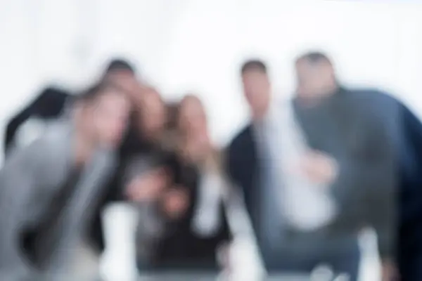 Blurry Image Business Team Standing Office Table — Stock Photo, Image