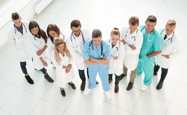 Вид Зверху Група Лікарів Медичних Працівників Стоять Разом — стокове фото
