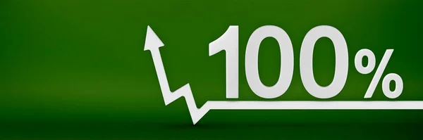100 Seta Gráfico Aponta Para Cima Aumento Dos Preços Inflação — Fotografia de Stock