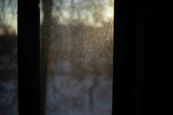Curtain Window Morning Dawn Window — Stock Photo, Image