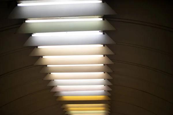 Licht Het Plafond Fluorescentielampen — Stockfoto