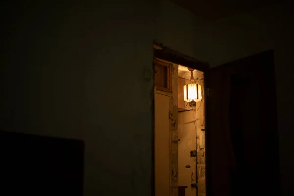 Luz Quarto Detalhes Interiores Lâmpada Brilha Teto — Fotografia de Stock
