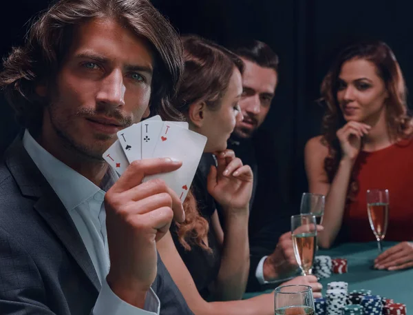 Bir Grup Fesat Poker Oyuncusu — Stok fotoğraf