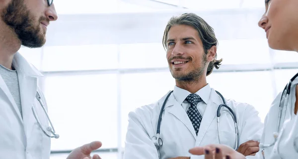 Group Medicine Doctors Talking Conference Bottom View — Stock Photo, Image