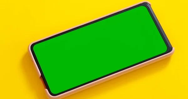 Telefono Chiave Cromatica Verde Dello Schermo Finto — Foto Stock