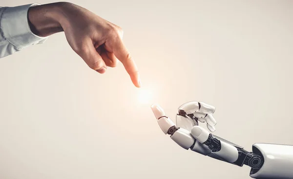 Inteligência Artificial Futura Aprendizado Máquina Para Robô Droide Cyborg — Fotografia de Stock
