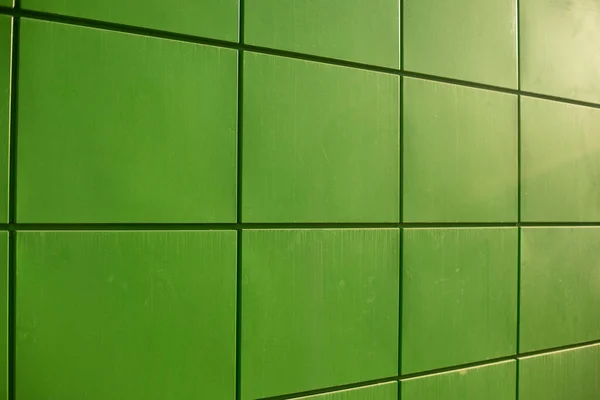 Green Panels Architecture Details Modern Building Store Cladding — Stock Photo, Image