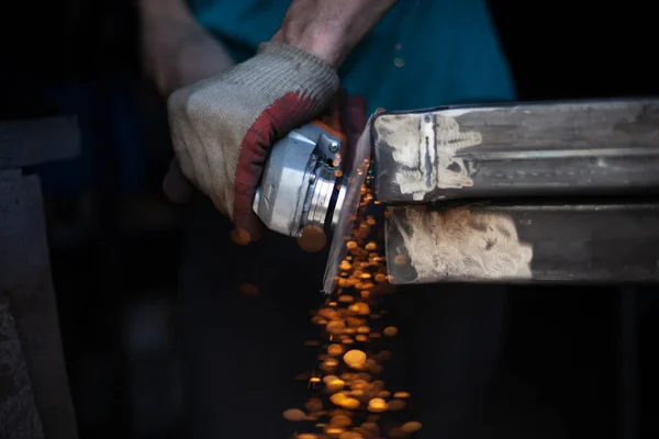 Metal Cutting Grinding Steel Work Grinder — Stock Photo, Image