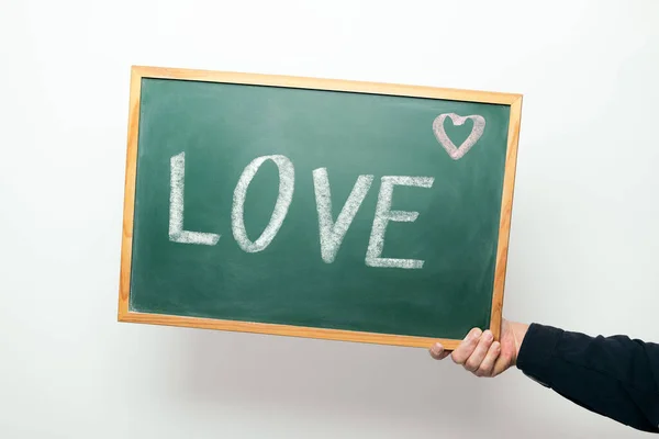Chalkboard Love Handed Chalk — стоковое фото