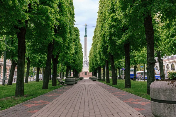 Riga Lettland Freiheitsdenkmal Stadtzentrum — Stockfoto