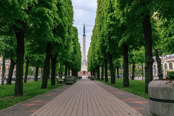 Riga Lettonie Monument Liberté Dans Centre Ville — Photo