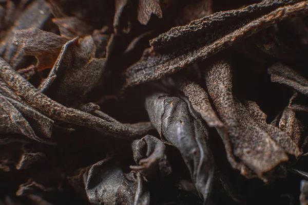 Arka Plan Olarak Siyah Yapraklı Çay Kuru Siyah Çay Yaprakları — Stok fotoğraf