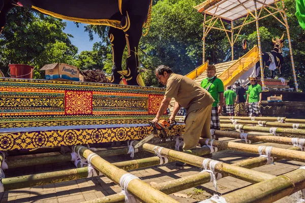 Ubud Bali Endonezya Nisan 2019 Kraliyet Yakma Töreni Hazırlığı Bali — Stok fotoğraf