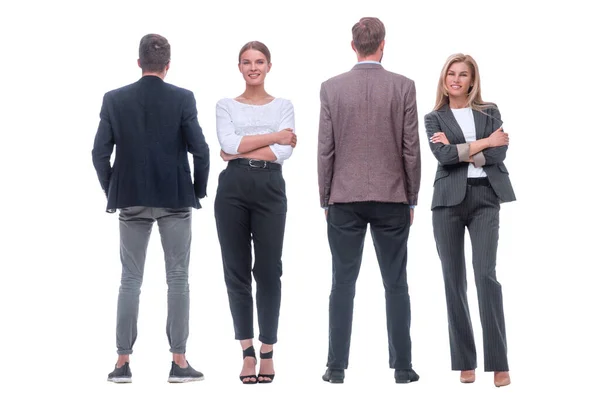 Full Growth Men Women Looking Different Directions — Stock Photo, Image