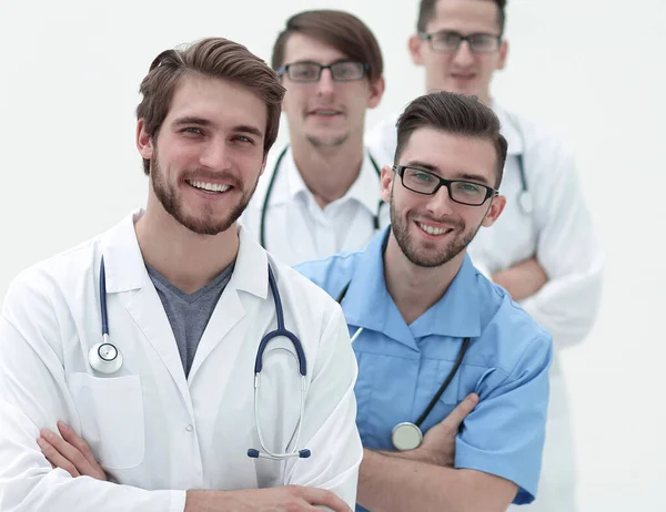 Gruppe Erfolgreicher Ärzte Isoliert Auf Weiß — Stockfoto
