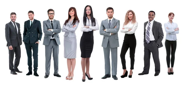 Full Growth Professional Business Team Isolated White — Stock Photo, Image