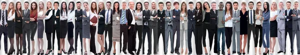 Panoramische Collage Van Een Groot Succesvol Business Team — Stockfoto