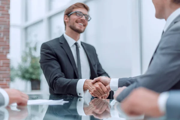 Business Partners Greet Each Other Business Meeting — Stock Photo, Image