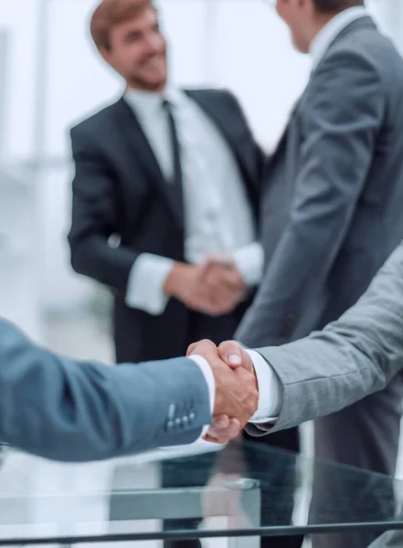 Business Partners Shaking Hands Business Center Office — Stock Photo, Image