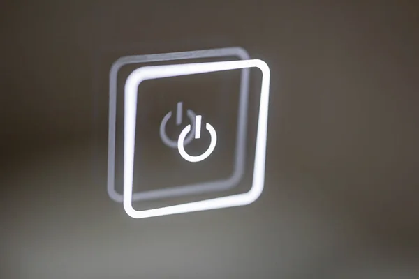 Botón Táctil Luminoso Primer Plano Apagar — Foto de Stock