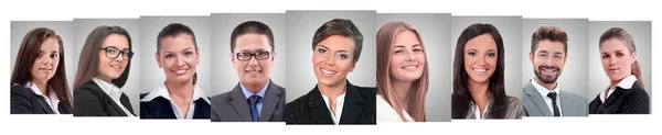 Panoramiczny Kolaż Portretów Młodych Przedsiębiorców — Zdjęcie stockowe