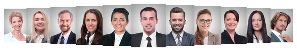 Панорамний Колаж Портретів Успішних Бізнесменів — стокове фото