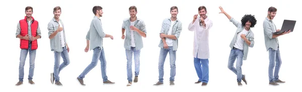 Collage Arzt Und Junger Mann Isoliert Auf Weiß — Stockfoto