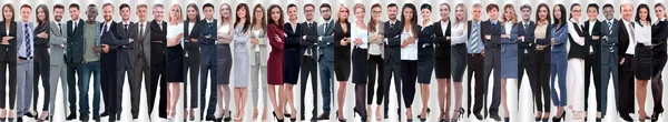 Collage Panorámico Grupo Jóvenes Empresarios Éxito —  Fotos de Stock
