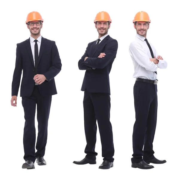 Ein Diplomierter Architekt Mit Orangefarbenem Helm — Stockfoto