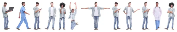 Panoramische Collage Junger Menschen Die Einen Gesunden Lebensstil Führen — Stockfoto