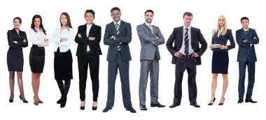 Profesyonel iş ekibi beyazları izole etti.