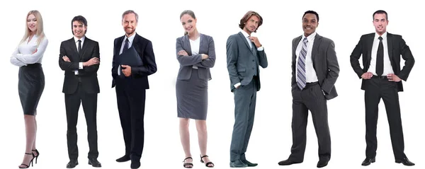 成功したビジネス界の人々が列に並び — ストック写真