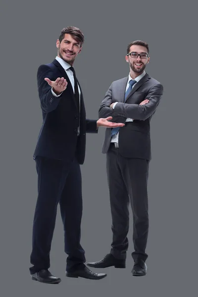 Pleno Crecimiento Dos Hombres Negocios Pie Juntos —  Fotos de Stock