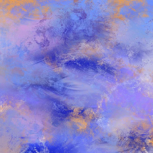 Абстрактное Искусство Масляные Краски Холст Живописи Гранж Синий Сиреневый Фон — стоковое фото
