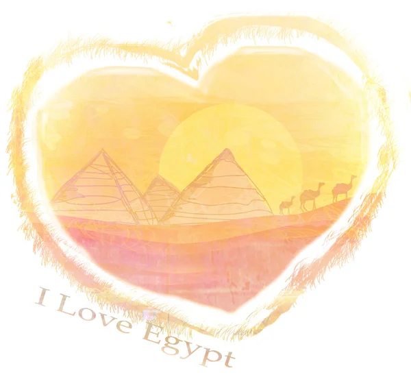 我爱埃及 的背景设计 — 图库照片